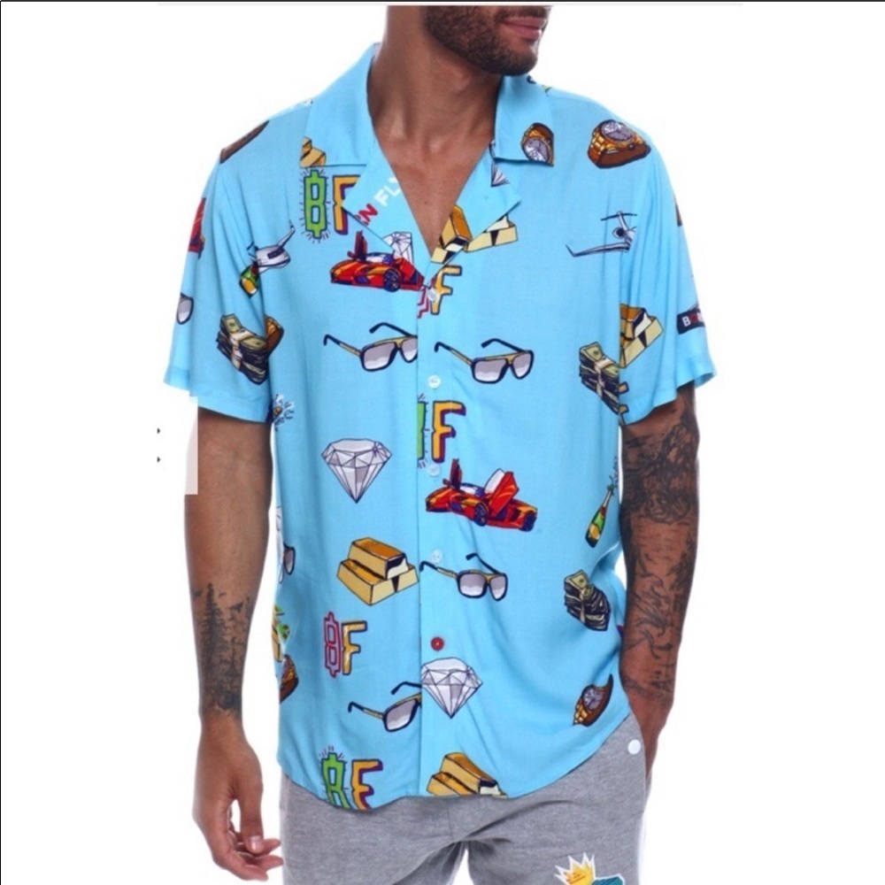 BORN FLY | shirt Cash Money rayon novelty print